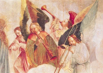 Musizierende Engel, Detail aus der Himmelfahrt der Jungfrau Maria